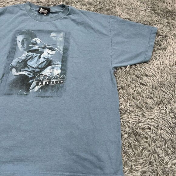 Graceland Elvis Presley Blue Short Sleeve T Shirt Crewneck Size 2XL - Picture 3 of 10